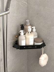 1/2/3pcs Corner Shower Caddy, Bathroom Storage Rack, Indoor Shower Shelf, Kitchen Bathroom Organizer, Space-Saving Triangle Rack - Wall-Mounted Bathroom Shampoo, Body Wash And Cosmetic Storage Rack - Easy To Install, Bathroom Accessories - Multicolor - View 10