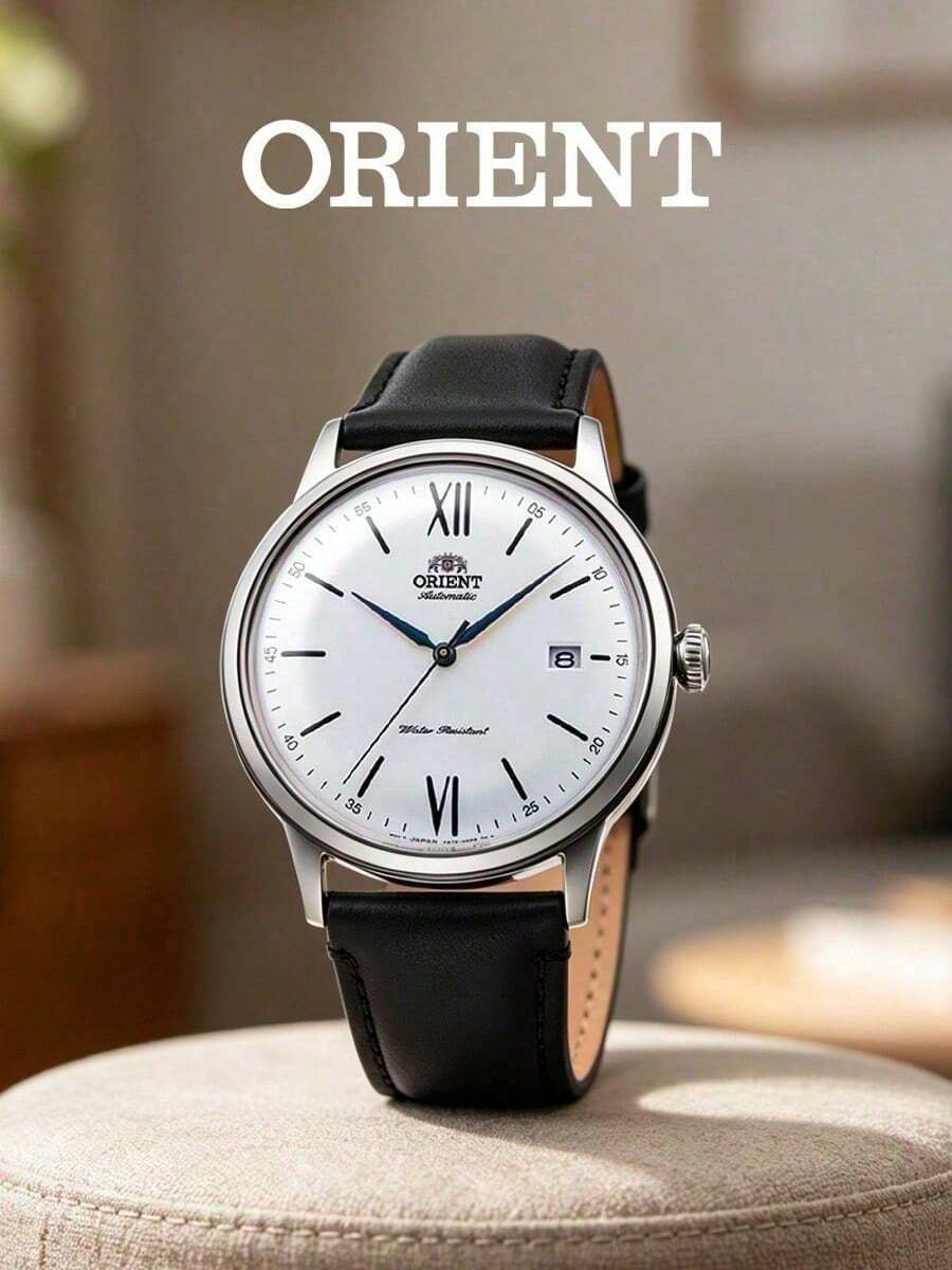 Orient Men's RA-AC0022S30B Automatic Dress Watch, Silver Steel Strap, Blue Dial, Transparent Cover - Black - View 1