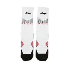LI-NING Basketball Series Antibacterial Mid-Calf Socks Cushioned Shock Absorbing Socks for Training & Running AWLW037 - 白色/黑色/榮耀紅 - 查看 7