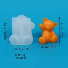 1pc Bear Silicone Mold Standing Bear Sitting Bear Waving Bear DIY Aromatherapy Candle Plaster Resin Ornament Handmade Mold - Multicolor - View 11