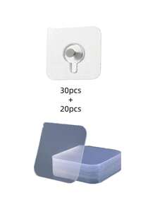 20/10/5pcs No-Drill Wall Hooks, Sturdy Invisible Plastic Clips, Suitable For Hanging Photos And Picture Frames, Home And Exhibition Decor - Multicolor - View 14