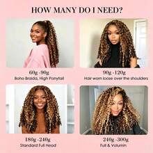 VALLBEST Color 4/27 Highlight Burmese Curly Feather Human Crochet Hair For Women 60g/Pack Pre-Separated Looped Invisble Curly Bundles Human Hair Reusable Wet And Wavy Remy Hair Extensions 100 Percent Human Hair - S4/27 - View 10
