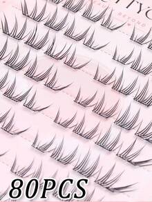 WANPIN Glue-Free Segmented False Eyelashes, Natural Style, Lightweight And Soft, Glue-Free Adhesive Lower Lashes, Easy For Beginners, Multi-Cluster Combination, Natural Wearing Effect - C - View 4