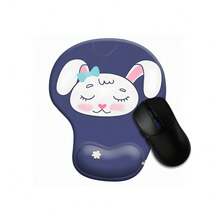 1pc Cute Bow Rabbit Cartoon Print Ergonomic Wrist Rest Mouse Pad With Slow Rebound Silicone Wrist Support, Fits Wrist Curve To Relieve Fatigue During Long Office Work And Study, Smooth Wear-Resistant Surface For Precise Mouse Movement, Non-Slip Silicone Base, Soft Sweet Cartoon Style Desktop Decor, Quality Office Accessory, Thoughtful Gift For Friends And Family - View 10