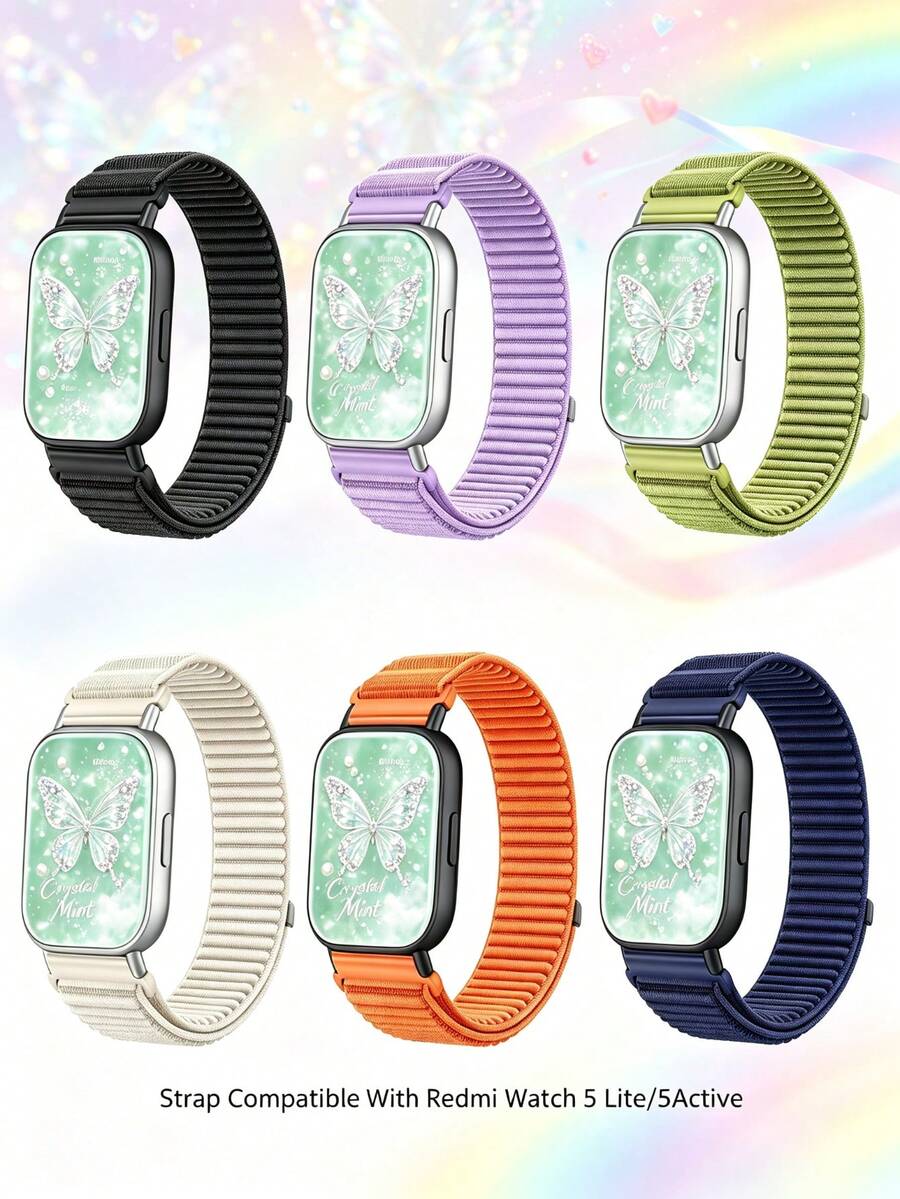 حزام نايلون منسوج متوافق مع Redmi Watch 5 Lite/5Active، حزام رياضي متين مقاوم للماء مع خاصية منع الانزلاق، أحزمة بديلة للنساء والرجال - 22mm - مشاهدة 1