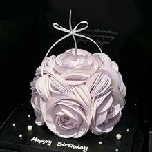 Cake Decoration Round Discs 120/160/210pcs Red Pink Purple DIY Handmade 3D Flower Petal Lantern Baking Accessories Dessert Table Decoration Materials - Purple - View 9