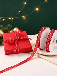 25 Yards/Roll Christmas Gift Party Baking Box Decorative Sealing Ribbon, Woven Ribbon Packaging Decoration Bow Ribbon, Premium New Style - View 7