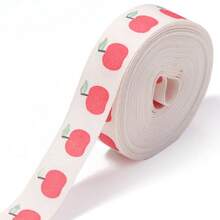 5 Yards/Roll 16mm White Printed Pure Cotton Ribbon, Thickened Cotton Apple Letter Colorful Printed Ribbon For Party, Birthday, Wedding, Flower, Gift Packaging - View 11