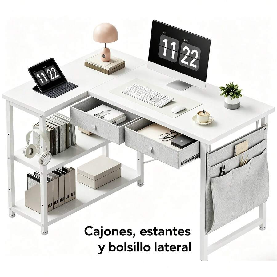 Office Desk - White - View 1