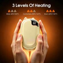 2pcs Reusable Rechargeable Portable Pocket Hand Warmers, Upgraded Version With Digital Display, Outdoor Heater, Suitable For Travel, Camping And Hunting, Winter Essential Accessory - Digital Display Model - View 6