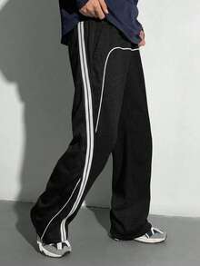 1pc Casual Wide Leg Pants For Teenage Boys, Versatile Daily Wear, Street Style, Commuting, Outdoor - Black - View 3