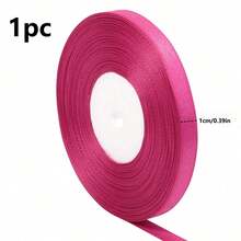 25 Yards/Roll Rose Red Ribbon Solid Color Glossy Fabric, Suitable For DIY Wedding Invitations, Bridal Bouquets, Gift Wrapping, Party Decorations And Sewing Crafts, Bridal Bouquet Accessories, Wedding Accessories - Rose Red - View 8