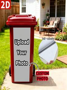 Personalized Vinyl Trash Can Stickers, Waterproof, Peel And Stick Outdoor Decorative Decals, Easy Application, Weather-Resistant For Outdoor Yard, Recycling Bin, Trash Can, Home Waste Bin, Supports Customization Of Various Patterns/LOGO/Text/Address - Multicolor - View 2