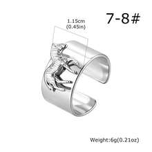 1pc Vintage Stainless Steel Animal Owl, Horse, Spider, Celtic Knot Open Ring For Men, Adjustable Size, Punk Style Jewelry, Daily Wear - Silver - View 6