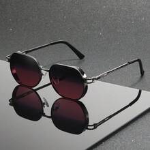 FIYLROG Men's Classic Square Sunglasses, Minimalist Metal Temples UV Protection Glasses, Suitable For Street Style - Multicolor - View 12