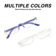 1pc Small Frame Rectangular Reading Glasses, Premium Luxury Reading Glasses With High-Quality Metal Frame, Suitable For Women's Daily Business Reading, Comes With High-Quality Glasses Storage Case - White - View 5