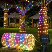 Easily Create A Festive Night Scene In Your Yard With These Solar Tube Lights. The Light Colors Are Available In Two Options: Colorful And Warm. Warm Light Is Suitable For A Cozy And Romantic Atmosphere, While Colorful Light Is Suitable For Lively Party Scenes. The Product Is Available In Two Specifications: 7 Meters With 50 Lights And 12 Meters With 100 Lights, Which Can Be Flexibly Chosen Based On The Yard Space, Tree Size, And Fence Length. - Solar Tube Light - View 11