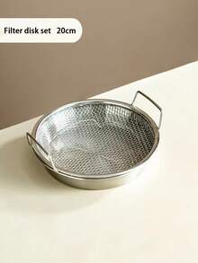 1pc/2pcs Kitchen Oil Filter Tray, Stainless Steel Air Fryer Mesh Basket, Fried Food Draining Basket Accessory, BBQ Grill Mesh Filter Basket, For Vegetables And Desserts - Silver - View 8