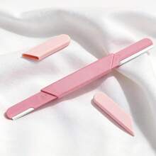 Double-Ended Portable With Dust Cover, Reusable Eyebrow Trimming Tool, Stainless Steel Micro-Precision Hair Removal Scraper, Suitable For Eyebrow Trimming, Hand And Foot Hair Removal, Anti-Scratch Protective Mesh Hair Removal Scraper - Multicolor - View 5