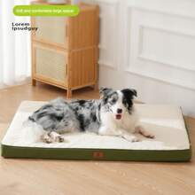 1pc Oxford Fabric Lamb Fleece Double-Sided Dog Mat, Thickened Removable Washable Pet Pad Dog Bed Cat Bed, Waterproof Soft Comfortable Breathable Dirt-Resistant Wear-Resistant, Suitable For Medium And Large Dogs, Highly Attractive Dog Bed Mattress Cat Bed, Universal For Cats And Dogs, Suitable For Small, Medium And Large Cats And Dogs, All Seasons - Multicolor - View 2