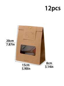 6pcs/12pcs/24pcs Xmas Holiday Window Stand-Up Paper Gift Bags, Visible Window Design For Candy Cookies Party Favor Pouches - View 25