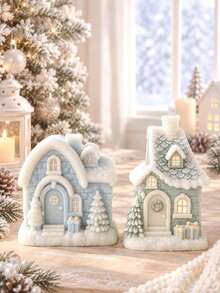 Christmas Snow House Shaped Aromatherapy Candle Silicone Mold, Suitable For Candle Making, 3D Christmas House Design, Handmade Holiday Gift, Reusable, Home Decor - Christmas Cottage - View 1