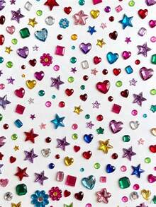 1 Set 1pc Colorful Gem Stickers, Diamond Stickers, Acrylic Crystal Stickers, DIY 3D Decoration, Rhinestone Stickers, Y2K Handmade Stickers, Stickers, Everything Can Be , Bling Bling (Random Color And Arrangement Order For Each Style) - Multicolor - View 4