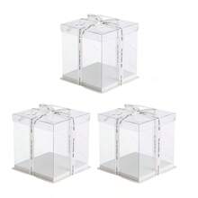 1 hộp quà trong suốt, hộp đóng gói quà tặng, phù hợp cho sinh nhật, đám cưới và tiệc lễ hội (không bao gồm ruy băng) - trắng - Xem 7