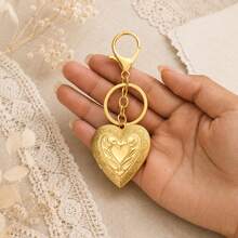 1pc Personalized Photo Locket Keychain For Mom, Custom Gold Vintage Heart Locket, Custom Mother's Day Gift For Grandma,Memorial Gift For Loved Ones - Gold - View 7