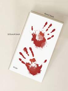 Halloween Makeup Prank Party Blood Spray Cream Tattoo Ink Fake Scar Making Non-Drip Fake Blood + Halloween Red Scar Stitch Blood Hole Pattern Tattoo Sticker Set - Multicolor - View 8
