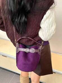 Japanese Korean Minimalist Shoulder Bag Summer Versatile Commute Outing Daily Shopping Crossbody - Purple - View 7