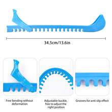 2pcs Ice Hockey Skate Blade Guard Set, Adjustable Heel Strap, Secure Fit, Suitable For Ice Skating Enthusiasts, Figure Skating And Hockey Training, Anti-Collision Blade Protection, Ice Rink Accessories, Winter Ice Sports Holiday Gift - Multicolor - View 3