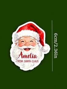 10/5/1pc Customized Santa Claus Stickers, Name Stickers, Gift Wrapping Stickers, Candy And Snack Packaging Stickers, Christmas Decorations, Gifts, Suitable For Water Bottles, Computers, Storage Boxes - Multicolor - View 9