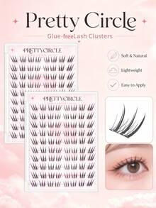 WANPIN False Eyelashes For Beginners! Glue-Free Segmented Design, No Glue Needed, No Skill Required, Instant Natural Electric Eyes - C - View 11