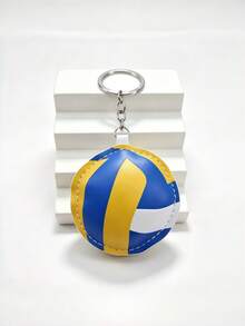 New Sports Style DIY Handmade Sports Series PU Padded Ball Keychain 1pc Baseball Volleyball Basketball Football Rugby Tennis Key Pendant Anti-Lost Creative Gift For Lovers Friends Girlfriend Holiday Souvenir Phone Car Accessories Key Ring - Multicolor - View 14