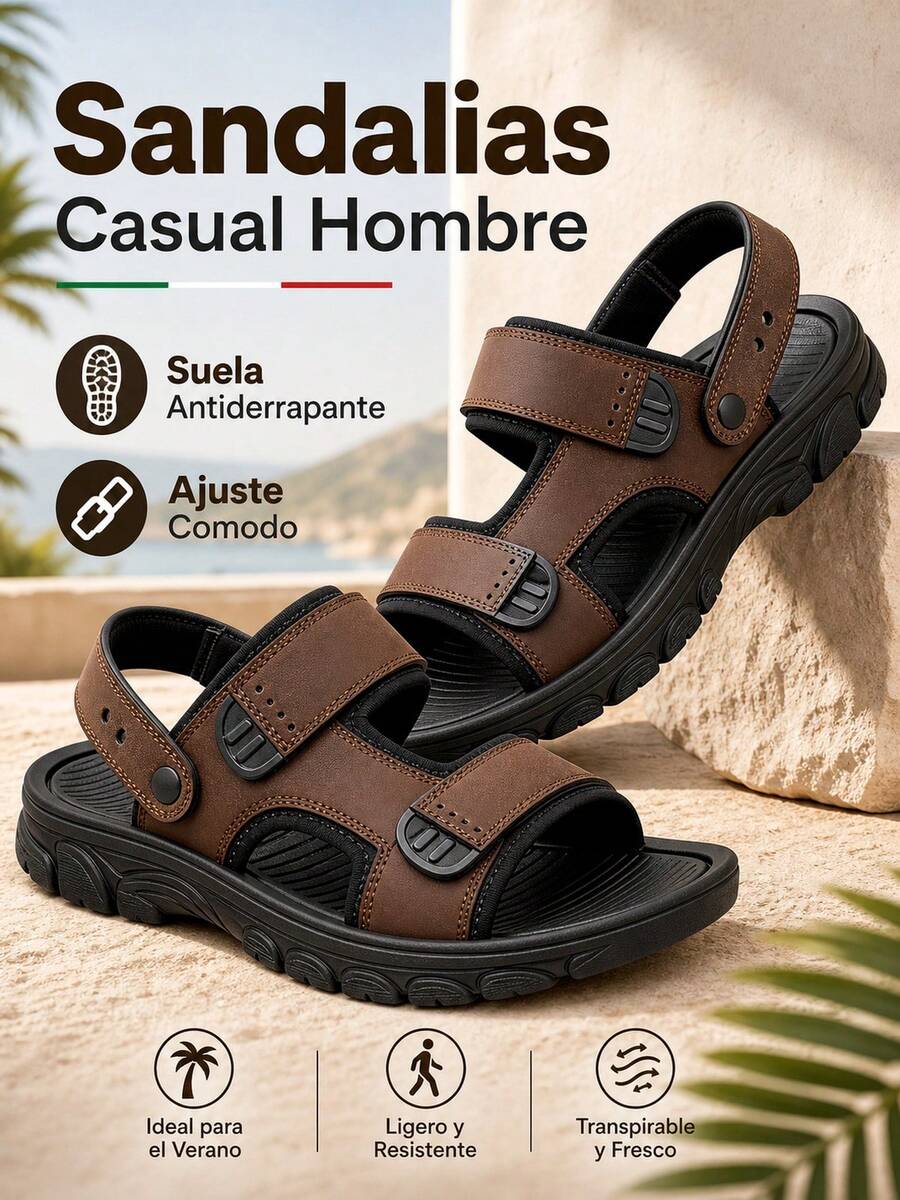Men Sandals - Brown - View 1