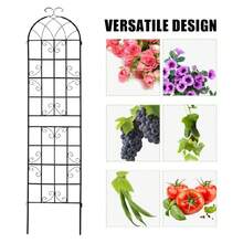 3/4 Pack 86.2x19.7in Metal Garden Trellis for Climbing Plants,Black Metal Garden Trellis for Vines Plant Rose Vegetable Support,Large Decorative Outdoor Trellis - 3 unidades - Ver 4