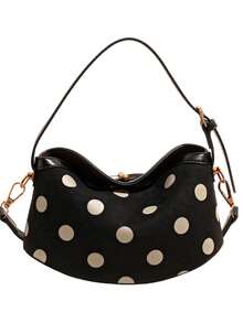 Autumn New Large Polka Dot Hobo Small Bag For Women, Slouchy Underarm Shoulder Bag, Fashionable Cute Crossbody Bag - Multicolor - View 9
