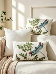 1PC Multi-Color Embroidered Canvas Pillow Case, Exquisite Embroidery Craftsmanship, Multiple Sizes Available, Pillow Insert Not Included, Suitable For Various Home Decor Scenes, Machine Washable - Multicolor - View 7