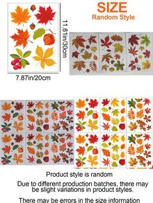 1 Set 6pcs/1pc Leaf Window Decals, Double-Sided Maple Leaf Stickers, Suitable For Cabinet Doors, Bathroom Glass Windows, Home Decor, Static Adhesion - Maple Leaves - View 10