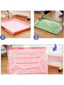 10/20/30/50/100pcs Stretchable Plastic Film Liners For Rabbit Cages, Pet Supplies, Leak-Proof Tray Pads, Disposable Urine-Absorbent Film - Suitable For Rabbit Cages, Pet Supplies And Tray Pads - Easy To Clean - Convenient And Time-Saving - Free Your Hands, Easily Say Goodbye To Poop Scooping - XL-50pcs - View 3