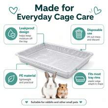 10/20/30/50/100pcs Stretchable Plastic Film Liners For Rabbit Cages, Pet Supplies, Leak-Proof Tray Pads, Disposable Urine-Absorbent Film - Suitable For Rabbit Cages, Pet Supplies And Tray Pads - Easy To Clean - Convenient And Time-Saving - Free Your Hands, Easily Say Goodbye To Poop Scooping - XL-50pcs - View 4