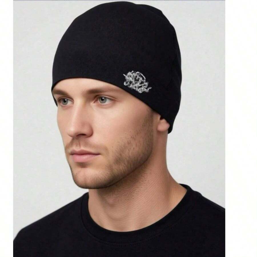 Topi Rajut Nilon Kasual Warna Polos dengan Bordir, Topi Olahraga Luar Ruangan Tahan Angin Hangat Gaya Jalanan, Topi Hip Hop Musim Gugur/Dingin, Lembut & Nyaman, Hadiah - 2 jenis topi rajut - View 1