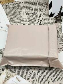 50/100pcs Brown Courier Bags, Slogan Pattern Minimalist Multi-Purpose Packaging Bags, Suitable For School, Office, Gifts, Business Express Packaging - A - View 6