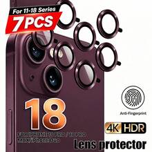 Yezodawee 7件組黑色相機鏡頭保護蓋，超耐用金屬環蓋，相容於 18 Pro Max 18 Ultra 17 AIR / 17 Pro Max，高清透明防刮膜，精準貼合，適用於日常保護、戶外探險、旅行、通勤與專業攝影 - 7 件 - 查看 7