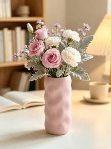 1pc Artistic Wavy Shaped Vase, Multi-Color Options, Desktop Flower Display, Atmospheric Home Decor, New Home Gift, B&B Soft Furnishing Ornament - Art - View 5