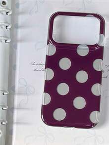 Casing Ponsel Polkadot Burgundy Kompatibel dengan Apple 18 Pro Max, 16 Pro, 16, 17 Pro, 15 Pro, Pelindung Tahan Guncangan dengan Tepi Lembut Matte Baru, Perlindungan Penuh - Purple - View 5