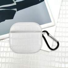 Compatible con 4 Pro 3 1/2/3 Estuche de cuero ovalado con patrón de cocodrilo blanco y gancho - Blanco - Ver 15