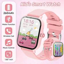 Kids Smart Watch: Supports Wireless Calling, Pedometer, Music Control, Remote Camera, Alarm Clock And More. Compatible With Android/IOS Phones, Equipped With 260mAh Battery. - Multicolor - View 1