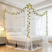 Outdoor Mosquito Net, Curtain Bed Canopy, Rainbow Mosquito Net, Princess Mosquito Net, Suitable For Four-Post Bed Canopy Elegant Mosquito Net Set, Mosquito Net With Hooks And Tassel Rope, Screen-Style Bed Canopy Curtain, Mosquito Net - 4-door Model - View 4